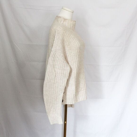 Madewell Mockneck Side Button Pullover Sweater Cream Small - Picture 4 of 8